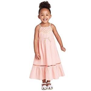 Cat & Jack Girls Loring Pink Embroidered Maxi Summer Dress with Shine 3T